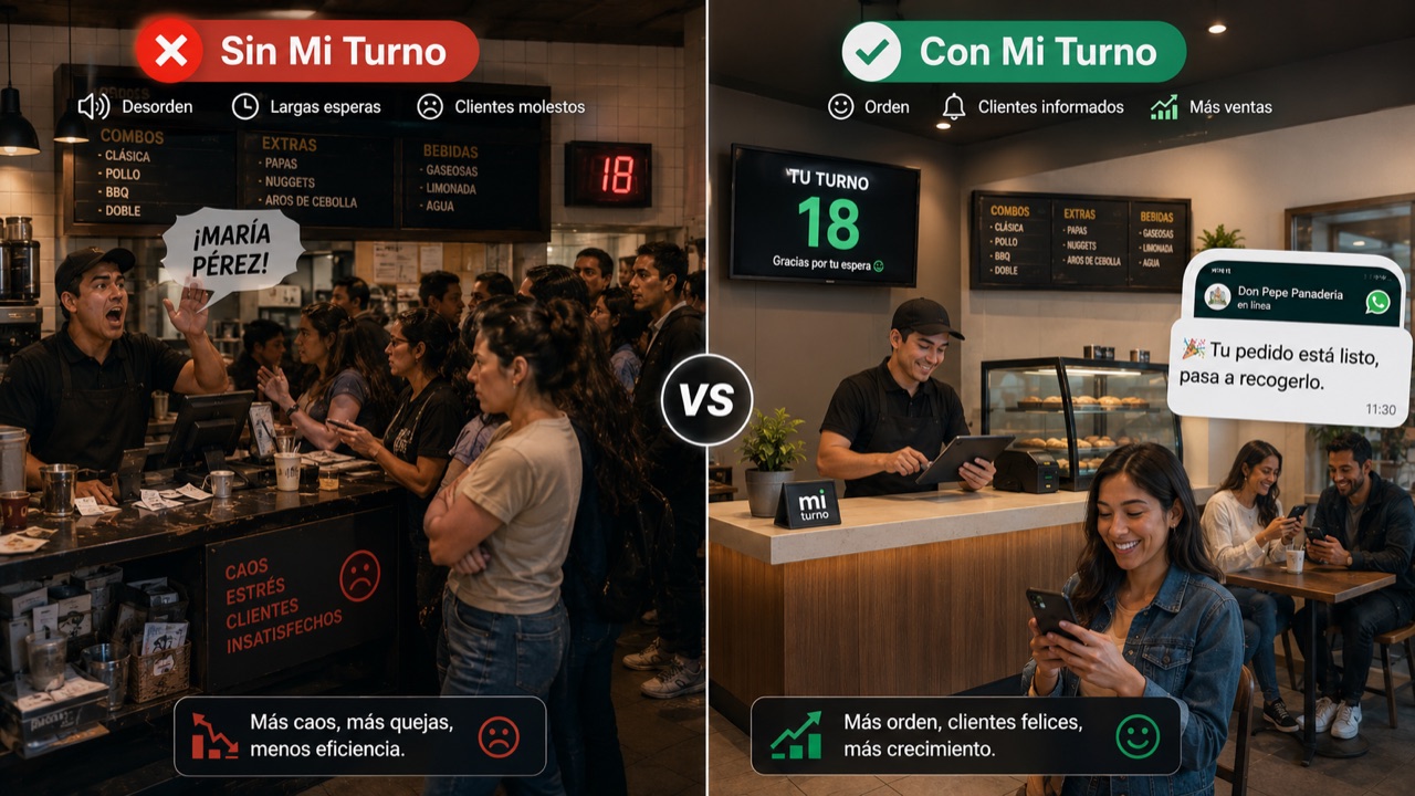 El antes y el después con Mi Turno en tu local